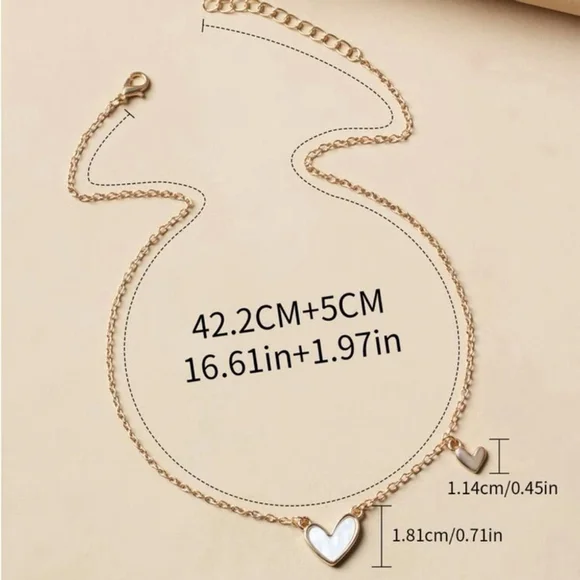 ⚠️Clearance Heart Charm Yellow Gold Necklace SS - Picture 3 of 4